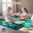 thumbnail image 4 of ODIKA 4'x6' Machine Washable Non-Slip Area Rug, Dragonfly & Water Lily High Traffic Rug, Teal, 280650, 4 of 7
