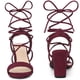 thumbnail image 2 of Sandalias de tacón alto Perphy Con tira trasera y cordones para mujer borgoña 39, 2 of 6