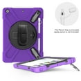 thumbnail image 3 of iPad 10.2 Case, iPad 7th Generation Case, Dteck Heavy Duty Rugged Shockproof 3 Layer Full Body Protection Case with Kickstand / Pencil Holder / Pencil Cap, For iPad 10.2" A2200/A2198/A2232, Purple, 3 of 4