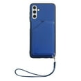 thumbnail image 2 of Elehold Lanyard Wallet Case for Samsung Galaxy A13 5G 6.5 Inch Max Premium vegan leather with Wrist Strap,Shockproof Magnetic Buckle Flip Kickstand Credit Card Slots Anti-Scratch Protective Case Blue, 2 of 6