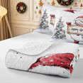 thumbnail image 4 of Erosebridal Cute Winter Snowman Quilt King 3 Pieces,Merry Christmas King Coverlet Set,Ivory,1 Bedspread and 2 Pillowcases, 4 of 7