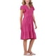 thumbnail image 4 of Vestido de verano midi con volantes en las mangas y escote en V para mujer, talla XL, color rosa, 4 of 6