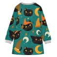 thumbnail image 6 of Girls' long-sleeved dress Witch Hat and Black Cat Girls' A-line dress with ribbed cuffs Soft and comfortable, 6 of 6