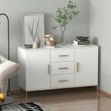 Timechee Storage Cabinet with 3 Drawers, Sideboard Buffet with Doors ...