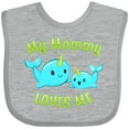 thumbnail image 3 of Inktastic My Mommy Loves Me Cute Narwhal Boys or Girls Baby Bib, 3 of 4