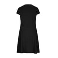 thumbnail image 5 of TaTaai Women Summer Short Sleeve Round Neck Rib Knit Dress Solid Color Slimming Casual Fashion Dress Soft Stretchy Breathable for Daily Home and Casual Occasions Gift, 5 of 9