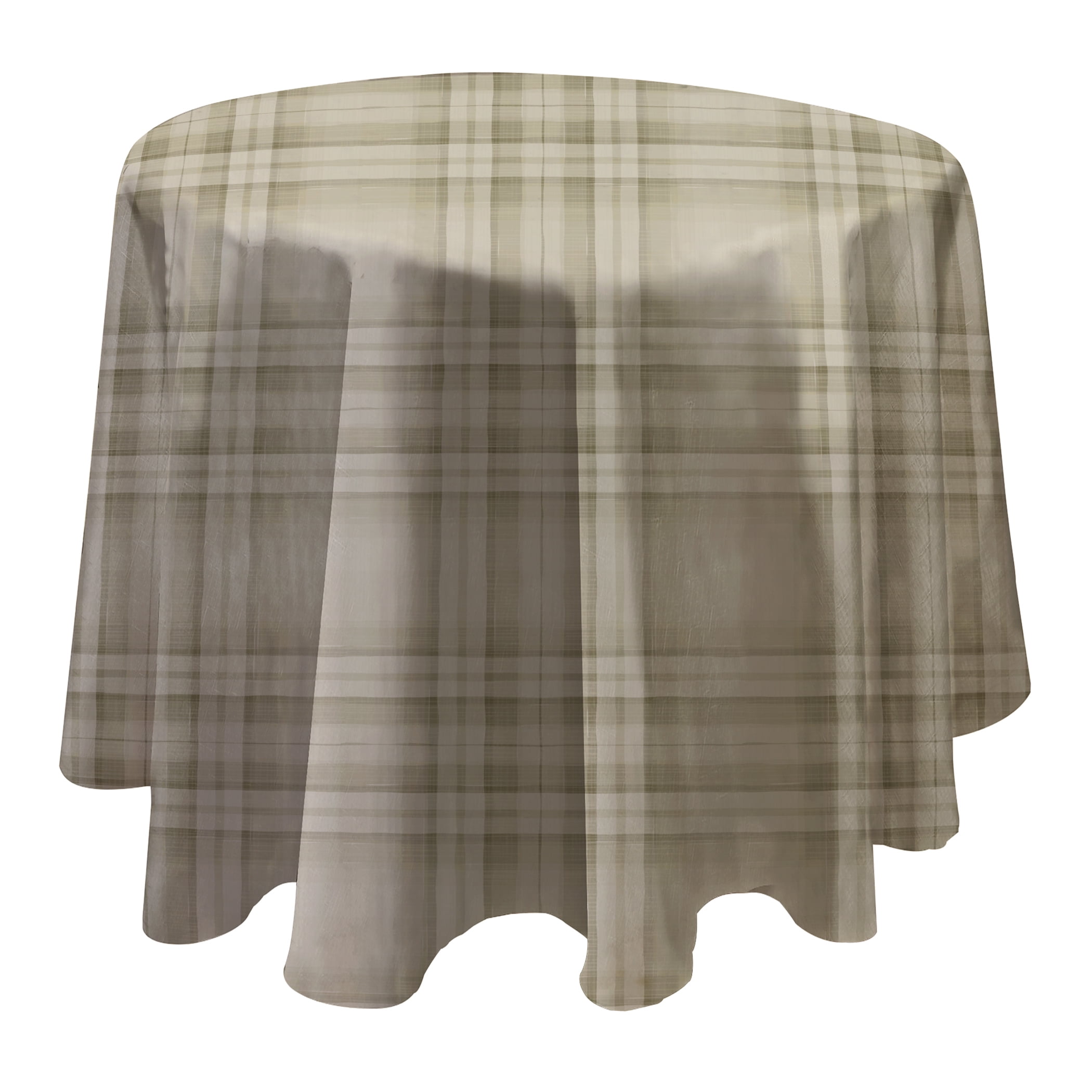 Country Plaid Easy Care Spillproof Vinyl Tablecloth with Polyester