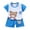 A17-Blue, variant on Caqnni Toddler Boy Girls Summer Clothes Set Letter Print Crew Neck Short Sleeve T-Shirts Elastic Waist Shorts 2Pcs Outfits For 1t 2t 3t 4t 5t 6t Short Sets (A16-Blue,12-18 Months)