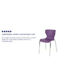 thumbnail image 5 of Flash Furniture 4 Pack Lowell Contemporary Design Purple Plastic Stack Chair, 5 of 13