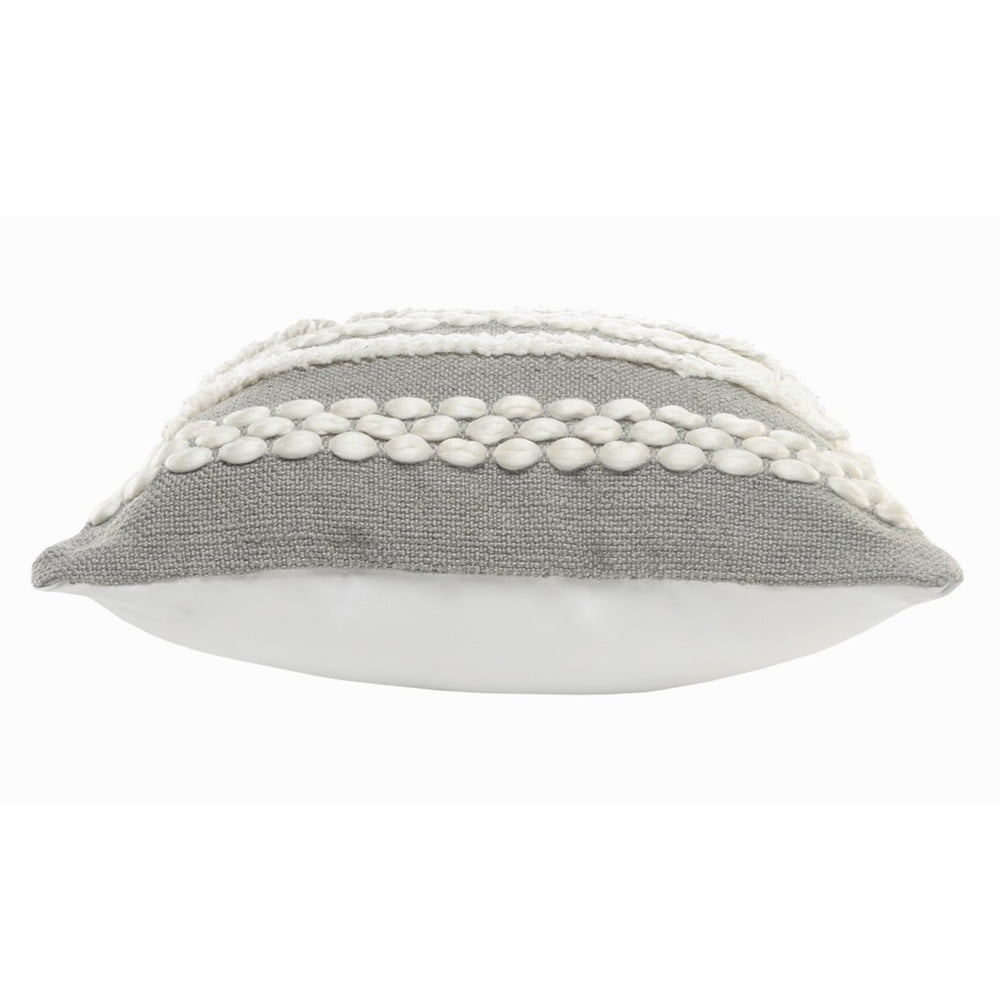 Ox Bay 20" x 20" Hand-Woven Gray/ White Geometric Resistant Polyester Pillow Cover