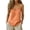 Orange, variant on Women's Boho Tops Linen Blend V-Neck Sheer Yoke Detail Loose Fit Sleeveless Summer Camisole