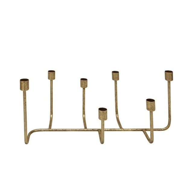 Benzara BM190515 Decorative Metal Candle Holder with Seven Taper Stand - Copper