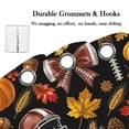 thumbnail image 5 of Fall Pumpkin Shower Curtain, Autumn American Football Rugby Bow Maple Leaf Bathroom Curtain Set, Fall Thanksgiving Harvest Bath Decor Waterproof Fabric with Hooks, Black,70X70IN, 5 of 5