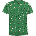 thumbnail image 2 of Retro Ferry Merry Christmas Ferret Pattern All Over Mens T Shirt Green MD, 2 of 2