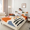 thumbnail image 3 of Erosebridal Abstract Geometric Art Bed Sheets,Multicolor Oil Painting King Sheets For Adults 4 Pieces, 3 of 6