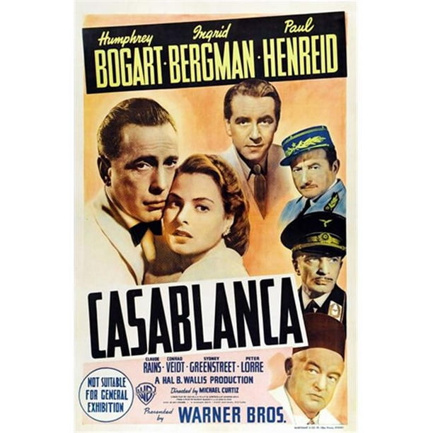 Posterazzi MOV417270 Casablanca Affiche de Film - 11 x 17 Po.