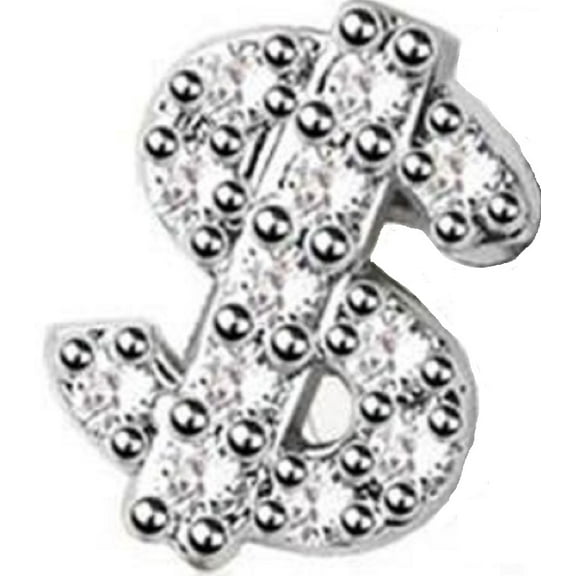 Dermal Dollar Sign CZ 316L Surgical Steel   14g