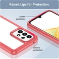 thumbnail image 4 of Case for Samsung Galaxy A33 Case Slim Dropproof [Defend from Drop/Scratch/Slip/Fingerprint] Clear Acrylic Hard Back Soft TPU Bumper Hybrid Phone Cover for Samsung A33 5G-Red, 4 of 16