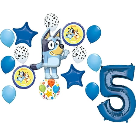 Bluey 5th Birthday Party Supplies Balloon Bouquet Decorations