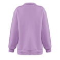 thumbnail image 5 of Xmarks Women Fashion Long Sleeve Quarter Zip Sweatshirt Drawstring Half Zipper Casual loose Pullover Tops with Pockets Purple XL, 5 of 5