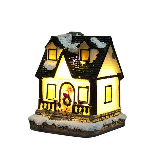 Ensembles de Village de Noël Décoration de Noël Éclairée à LED Village de Noël H0uses Bâtiments de Collection d'Hiver de Noël Décoration de Table Décorative Fête de Noël