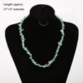 thumbnail image 4 of Natural Stone Irregular Gemstone Beaded Choker Necklace for Women Bohemian Crystal Jewelry, Green Aventurine, 4 of 7