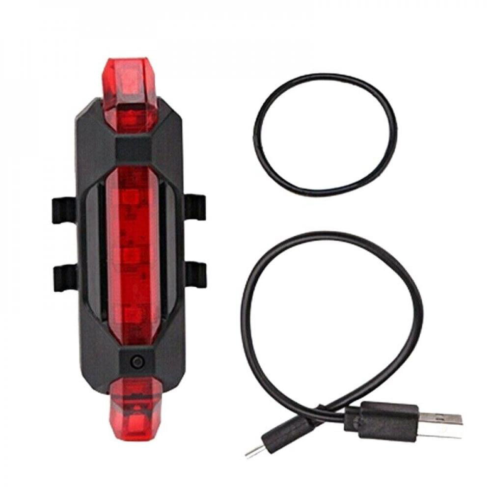 1/2pcs LED USB Rechargeable Bike Rear Light Tail Lamp Waterproof Warning Safety 