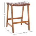 thumbnail image 3 of SAFAVIEH Abreu Rectangle Backless Counter Stool, Cognac/Nautral, 3 of 11