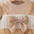 thumbnail image 6 of Long Sleeve Dresses for Girls Fall 6M-4Y Toddlers Kids Cute Crewneck Bowknot Tulle-Tutu Going Out Peplum Mini Dress, 6 of 6