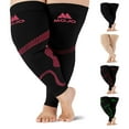 thumbnail image 5 of Plus Size Unisex Footless Compression Thigh High 20-30mmHg - Hot Pink, 3X-Large, 5 of 8