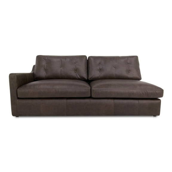 Moe's Home Collection Thurlow Left Arm Facing Sofa Espresso Brown Leather