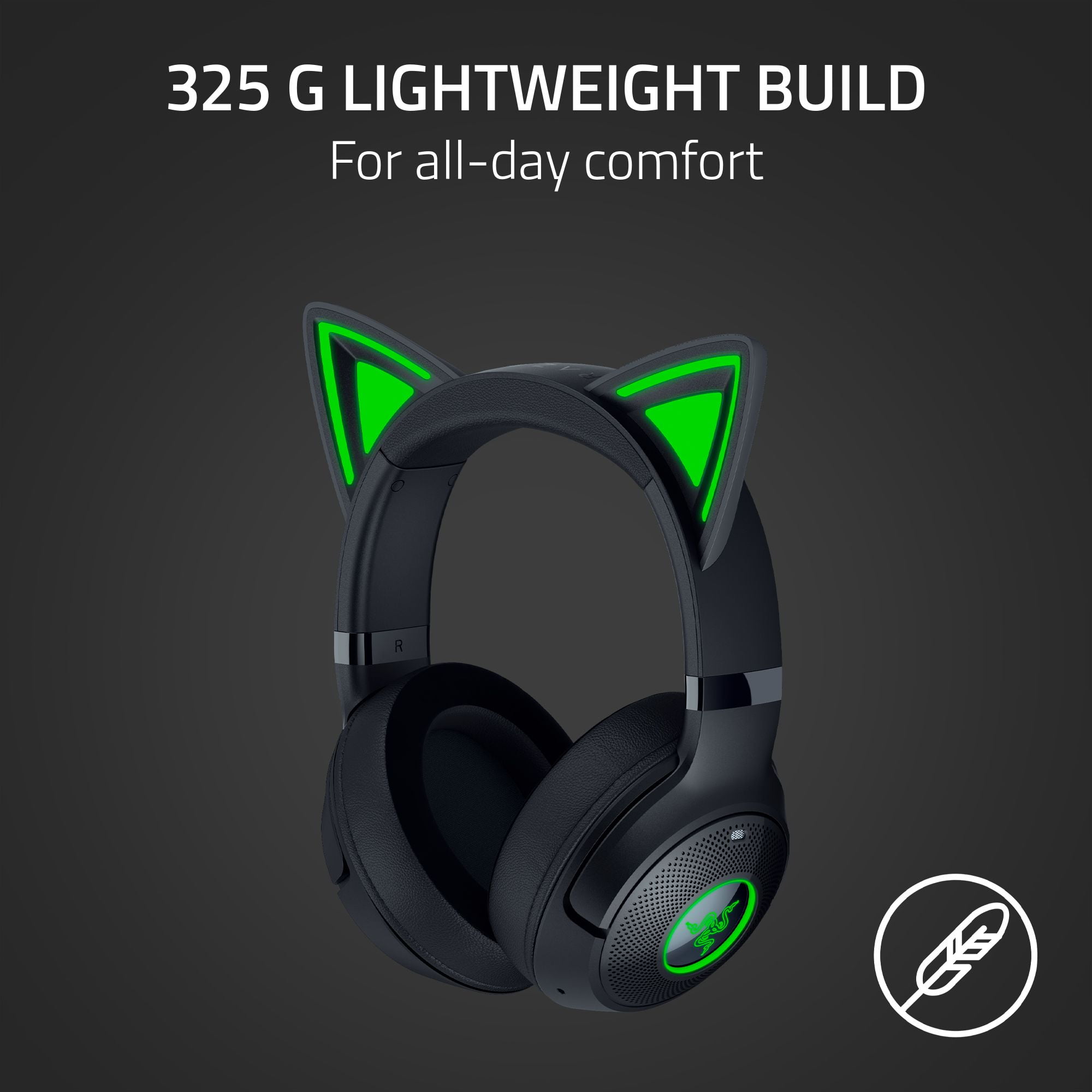 Razer Kraken Kitty V2 Wireless Bluetooth Headset for PC with RBG Kitty Ears, Black