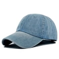thumbnail image 4 of Vintage Cotton Washed Baseball Caps Unstructured Low Profile Adjustable Distressed Dad Hat for Men Women Blue One Size, 4 of 5