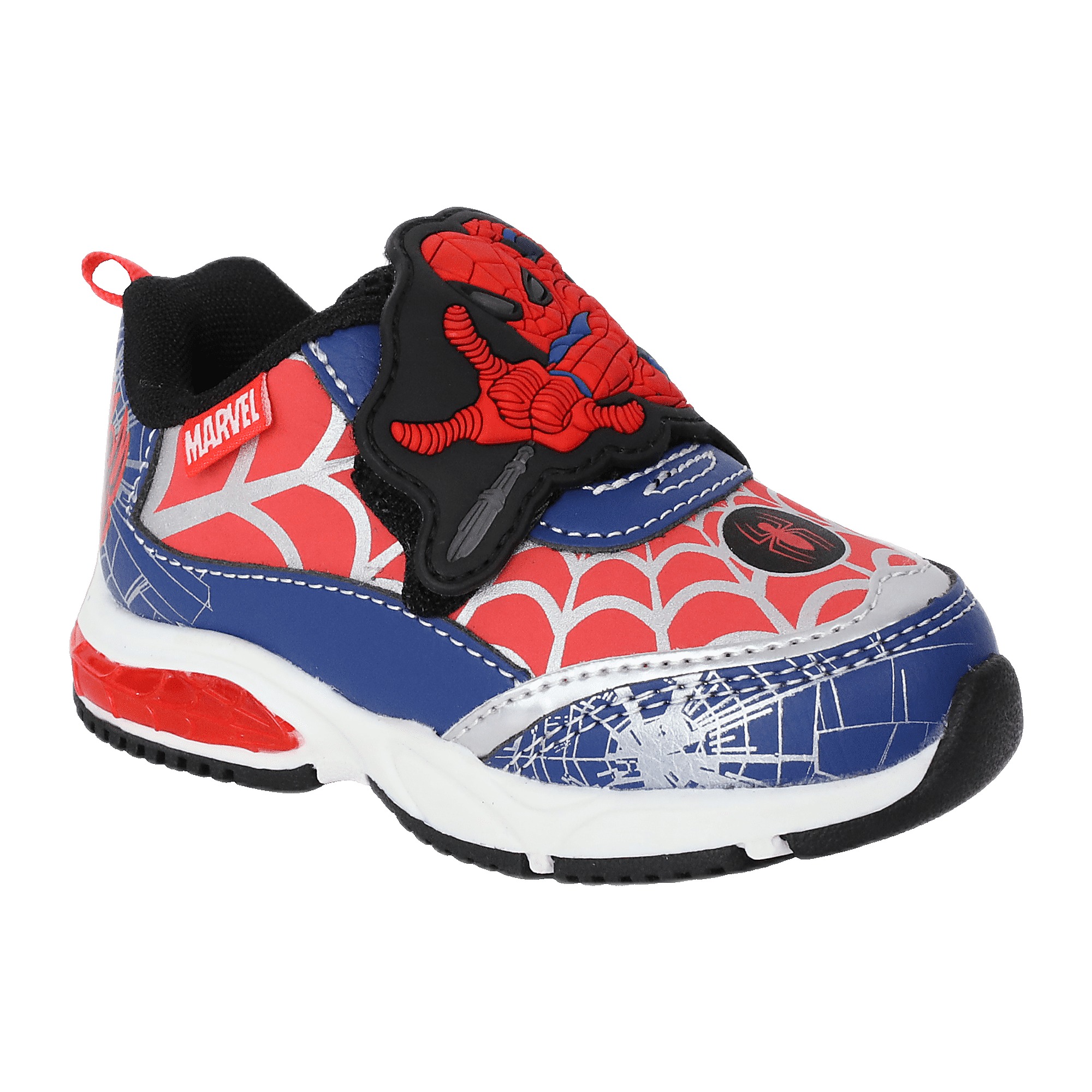 Ground Up Spiderman Light-Up Toddler Sneakers, Blue/Red