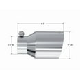 thumbnail image 3 of MBRP 2.5" Inlet 4" Outlet 6.5" Length Stainless Steel Polished Exhaust Tip T5176, 3 of 5