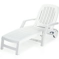 thumbnail image 6 of Topbuy Patio Lounge Chair Chaise Recliner Adjustable Backrest All Weather for Outdoor&Indoor Wheels White, 6 of 6