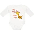 thumbnail image 3 of Inktastic My Papa Loves Me Cute Giraffe Boys or Girls Long Sleeve Baby Bodysuit, 3 of 5