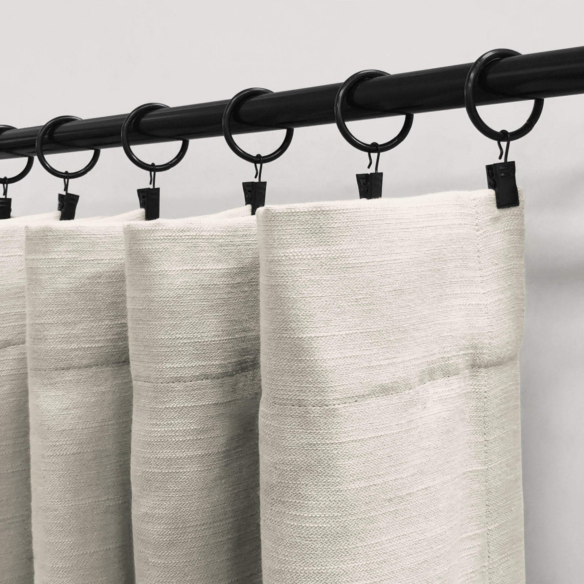 Lumi 1-1/4 in. Clip Rings For 3/4 in. Curtain Rods Matte Black(7-Pack)