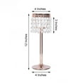 thumbnail image 3 of BalsaCircle 12" Faux Crystal Candle Holder Wedding Centerpiece Rose Gold, 3 of 8