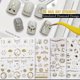 thumbnail image 2 of 30 hojas de pegatinas 3D para uñas, diseño dorado/diamante, autoadhesivas de lujo, personalizadas, blancas, 2 of 5