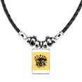 thumbnail image 1 of Pattern Mysterious Eyes Necklace Jewelry Torque Leather Rope Pendant, 1 of 3