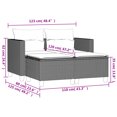 thumbnail image 4 of vidaXL Garden Sofa 2-Seater with Stools Black Poly Rattan, 4 of 5