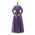 thumbnail image 3 of Women's Civil War Dress Purple Plaid Dress Medieval Victorian Rococo Plaid Ball Gown, 3 of 6