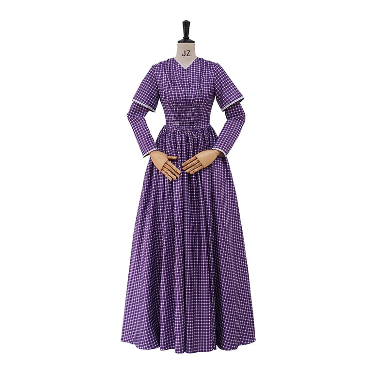 plaid gowns & formal dresses Red Tartan Long Sleeve Tunic Flare Dress Red Tartan Plaid / XL / H23603 main image 1