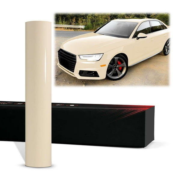 PET Super Gloss Khaki Milan High Glossy Vinyl Wrap Auto Car Sticker Decal Film Sheet Bubble Free Air Release Technology