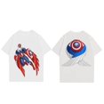 thumbnail image 2 of Marvel Legends Captain America T-Shirt à Manches Courtes pour Hommes Col Rond en Coton Respirant Style Livre Comic, Tenue Décontractée, T-Shirt Graphique Prêt pour Comic-Con, Adulte : m, 2 of 4