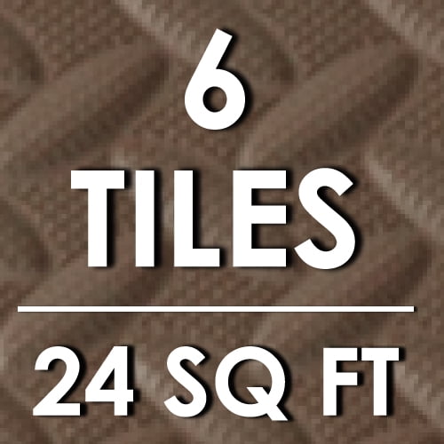 Brown - 1/2 Inch - 24 Sq Ft - 6 Tiles