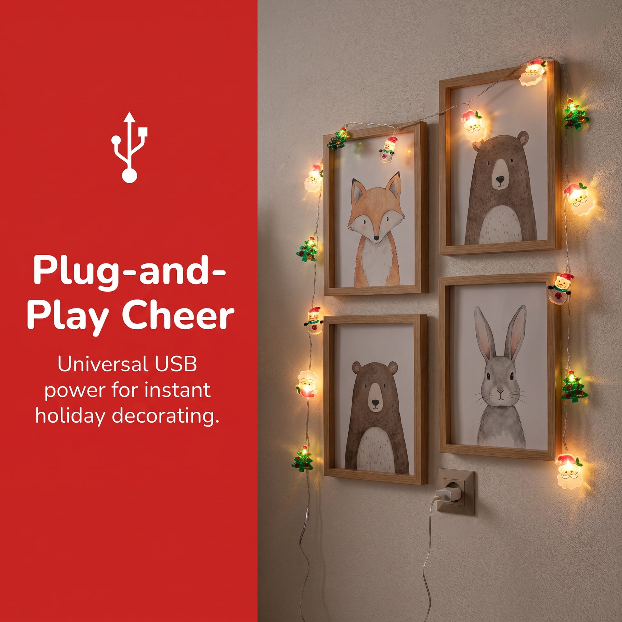 Unique Bargains Fairy Lights for Decor and Festive 6.6 ft Multicolor USB Powered