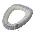 thumbnail image 2 of Elongated Padded Toilet Seat Household Toilet Seat Thickened With Handle Winter Toilet Ring Washable Sets Wear Knitted Toilet Seat, 2 of 8