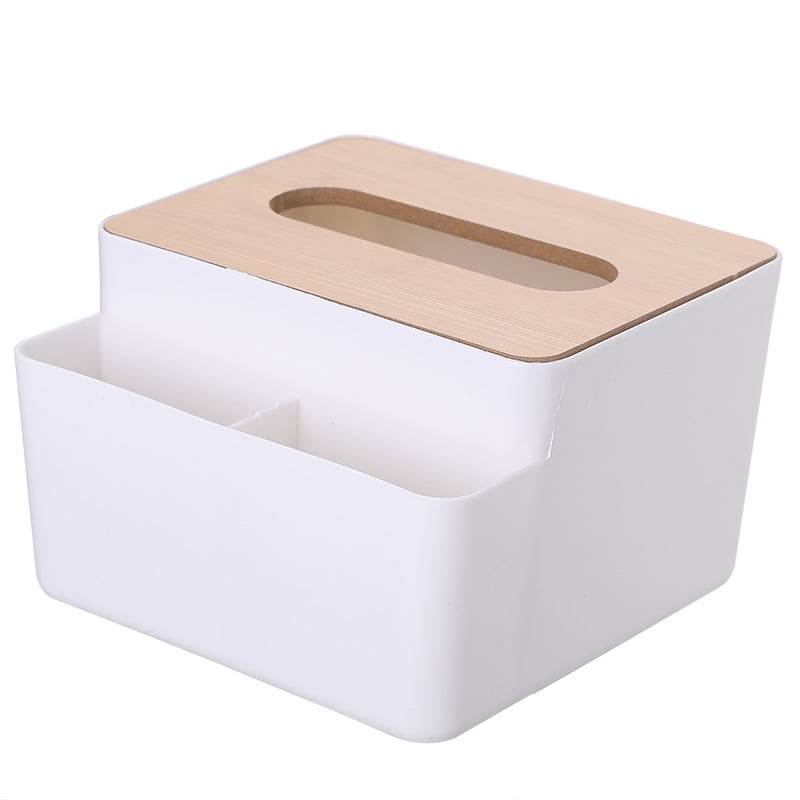 Bamboo Tissue Box Cover, Rectangular Tissue Box Holder for Bathroom